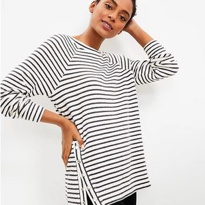 Lou & Grey Striped Side Snap Sweatshirt